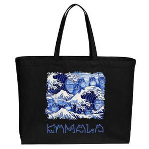 Blue Cats Wave Childless Cat Lady For Kama 2024 Cotton Canvas Jumbo Tote