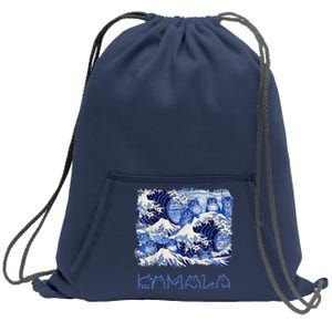 Blue Cats Wave Childless Cat Lady For Kama 2024 Sweatshirt Cinch Pack Bag