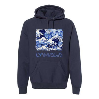 Blue Cats Wave Childless Cat Lady For Kama 2024 Premium Hoodie