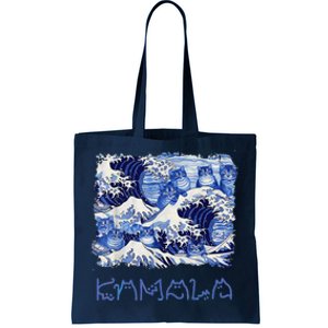 Blue Cats Wave Childless Cat Lady For Kama 2024 Tote Bag