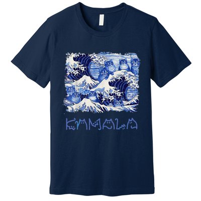 Blue Cats Wave Childless Cat Lady For Kama 2024 Premium T-Shirt