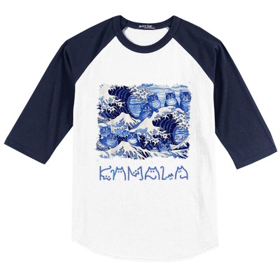 Blue Cats Wave Childless Cat Lady For Kama 2024 Baseball Sleeve Shirt