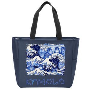 Blue Cats Wave Childless Cat Lady For Kama 2024 Zip Tote Bag