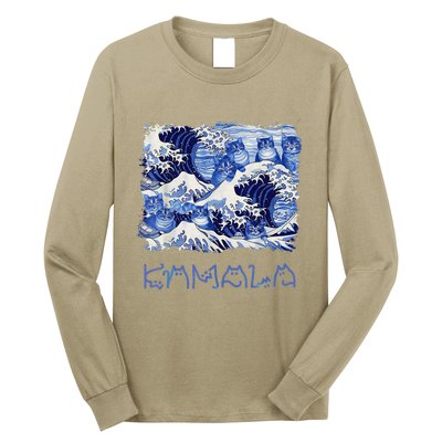 Blue Cats Wave Childless Cat Lady For Kama 2024 Long Sleeve Shirt