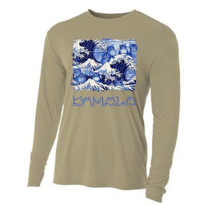 Blue Cats Wave Childless Cat Lady For Kama 2024 Cooling Performance Long Sleeve Crew