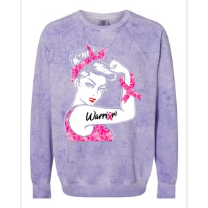 Breast Cancer Warrior Pink Ribbon Breast Cancer Awareness Colorblast Crewneck Sweatshirt