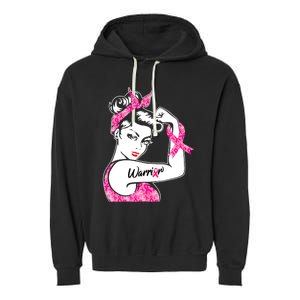 Breast Cancer Warrior Pink Ribbon Breast Cancer Awareness Garment-Dyed Fleece Hoodie