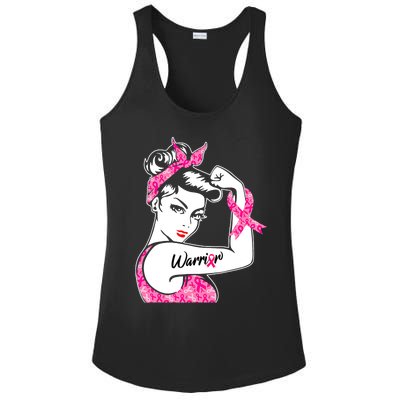 Breast Cancer Warrior Pink Ribbon Breast Cancer Awareness Ladies PosiCharge Competitor Racerback Tank