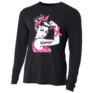 Breast Cancer Warrior Pink Ribbon Breast Cancer Awareness Cooling Performance Long Sleeve Crew