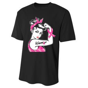 Breast Cancer Warrior Pink Ribbon Breast Cancer Awareness Performance Sprint T-Shirt