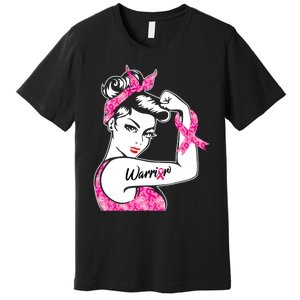 Breast Cancer Warrior Pink Ribbon Breast Cancer Awareness Premium T-Shirt