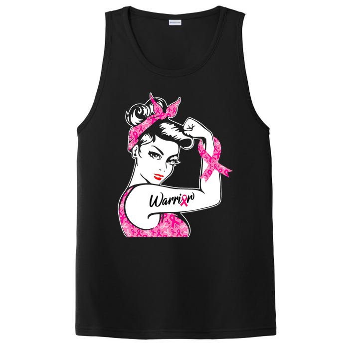 Breast Cancer Warrior Pink Ribbon Breast Cancer Awareness PosiCharge Competitor Tank