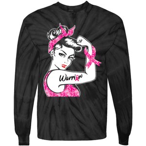 Breast Cancer Warrior Pink Ribbon Breast Cancer Awareness Tie-Dye Long Sleeve Shirt