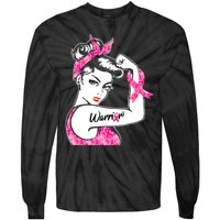 Breast Cancer Warrior Pink Ribbon Breast Cancer Awareness Tie-Dye Long Sleeve Shirt