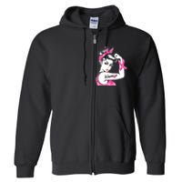 Breast Cancer Warrior Pink Ribbon Breast Cancer Awareness Full Zip Hoodie