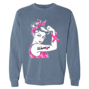 Breast Cancer Warrior Pink Ribbon Breast Cancer Awareness Garment-Dyed Sweatshirt