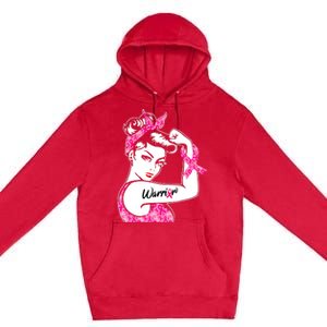 Breast Cancer Warrior Pink Ribbon Breast Cancer Awareness Premium Pullover Hoodie