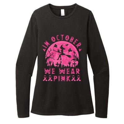 Breast Cancer Women Halloween In October We Wear Pin.K Womens CVC Long Sleeve Shirt