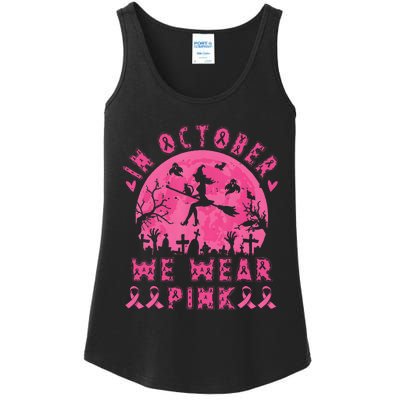 Breast Cancer Women Halloween In October We Wear Pin.K Ladies Essential Tank