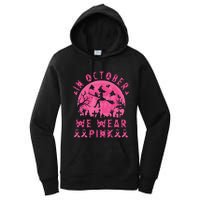 Breast Cancer Women Halloween In October We Wear Pin.K Women's Pullover Hoodie