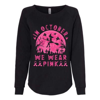 Breast Cancer Women Halloween In October We Wear Pin.K Womens California Wash Sweatshirt