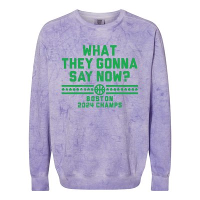 Boston Champs What They Gonna Say Now Colorblast Crewneck Sweatshirt