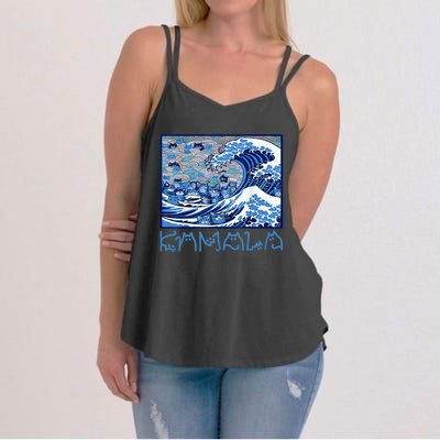 Blue Cats Wave Childless Cat Lady For Kama 2024 Women's Strappy Tank