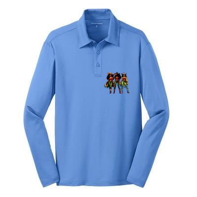 Black Cowgirl Western Rodeo Melanin Juneteenth Silk Touch Performance Long Sleeve Polo