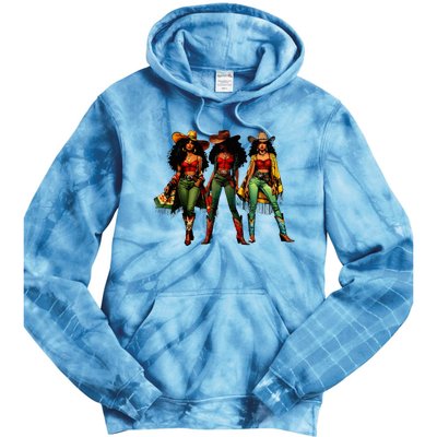 Black Cowgirl Western Rodeo Melanin Juneteenth Tie Dye Hoodie