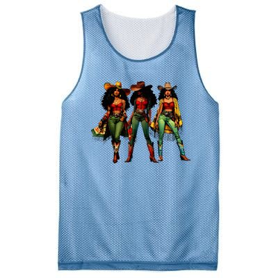 Black Cowgirl Western Rodeo Melanin Juneteenth Mesh Reversible Basketball Jersey Tank