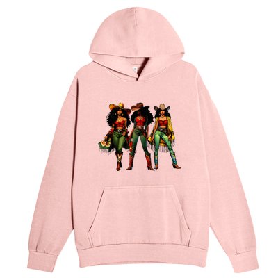 Black Cowgirl Western Rodeo Melanin Juneteenth Urban Pullover Hoodie