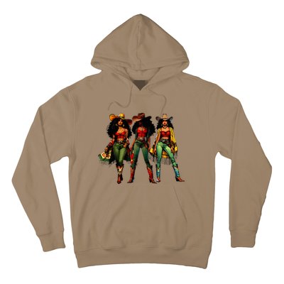 Black Cowgirl Western Rodeo Melanin Juneteenth Hoodie