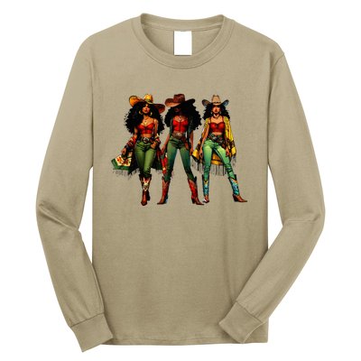 Black Cowgirl Western Rodeo Melanin Juneteenth Long Sleeve Shirt