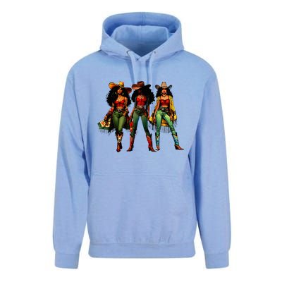 Black Cowgirl Western Rodeo Melanin Juneteenth Unisex Surf Hoodie