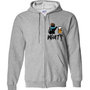 Black Cat What Bavarian Octoberfest German Oktoberfest Full Zip Hoodie