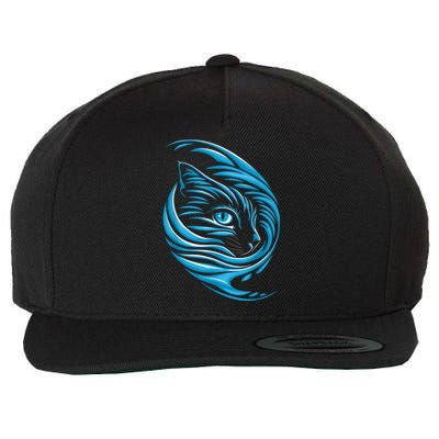 Blue Cat Wave For Kamala 47 Funny Cat Ladies Harris 2024 Wool Snapback Cap