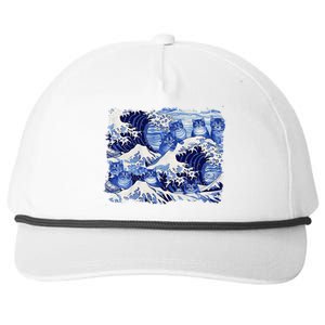 Blue Cats Wave For Kamala Funny Cat Owners Kamala Harris Snapback Five-Panel Rope Hat