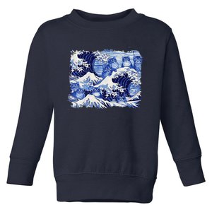 Blue Cats Wave For Kamala Funny Cat Owners Kamala Harris Toddler Sweatshirt