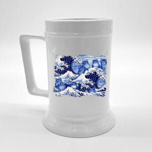 Blue Cats Wave For Kamala Funny Cat Owners Kamala Harris Beer Stein