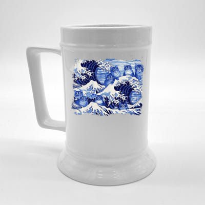 Blue Cats Wave For Kamala Funny Cat Owners Kamala Harris Beer Stein