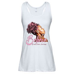 Breast Cancer Warrior Awareness Support Believe Ladies Essential Flowy Tank