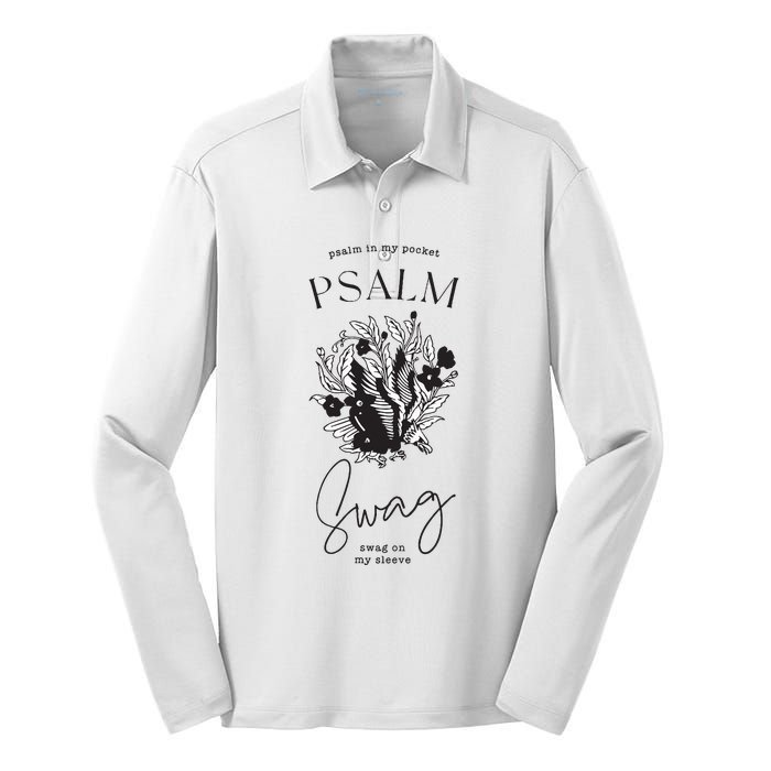 Boho Christian Women Psalm Swag Faithbased Jesus Graphic Silk Touch Performance Long Sleeve Polo