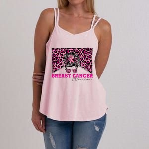 Breast Cancer Warrior Leopard Country Mama Western Pink Gift Women's Strappy Tank