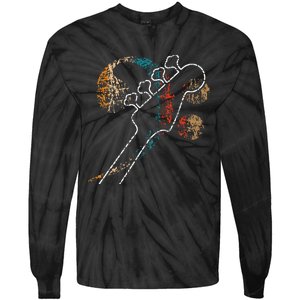 Bass Clef With Bassguitar Double Band Orchestra Tie-Dye Long Sleeve Shirt