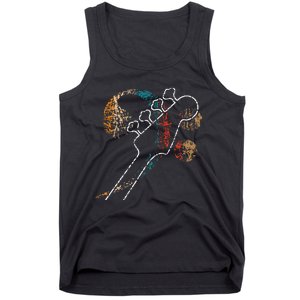 Bass Clef With Bassguitar Double Band Orchestra Tank Top