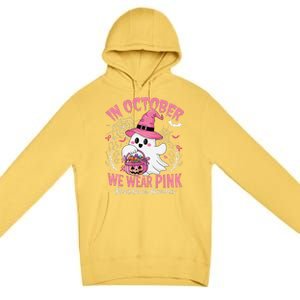 Breast Cancer Women Halloween In October We Wear Pin.K Premium Pullover Hoodie