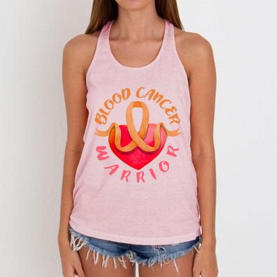 Blood Cancer Warrior Lymphoma Myeloma And Leukemia Awareness Gift Women's Knotted Racerback Tank