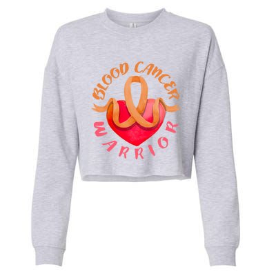 Blood Cancer Warrior Lymphoma Myeloma And Leukemia Awareness Gift Cropped Pullover Crew