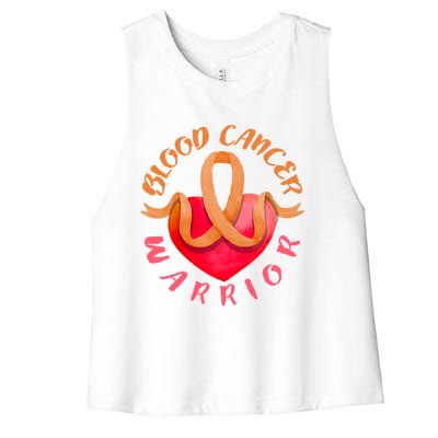 Blood Cancer Warrior Lymphoma Myeloma And Leukemia Awareness Gift Women's Racerback Cropped Tank