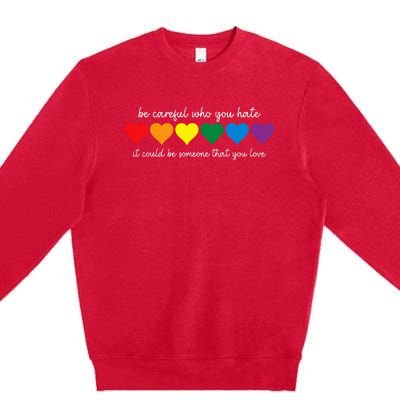 Be Careful Who You Hate It Could Be Someone You Love Premium Crewneck Sweatshirt